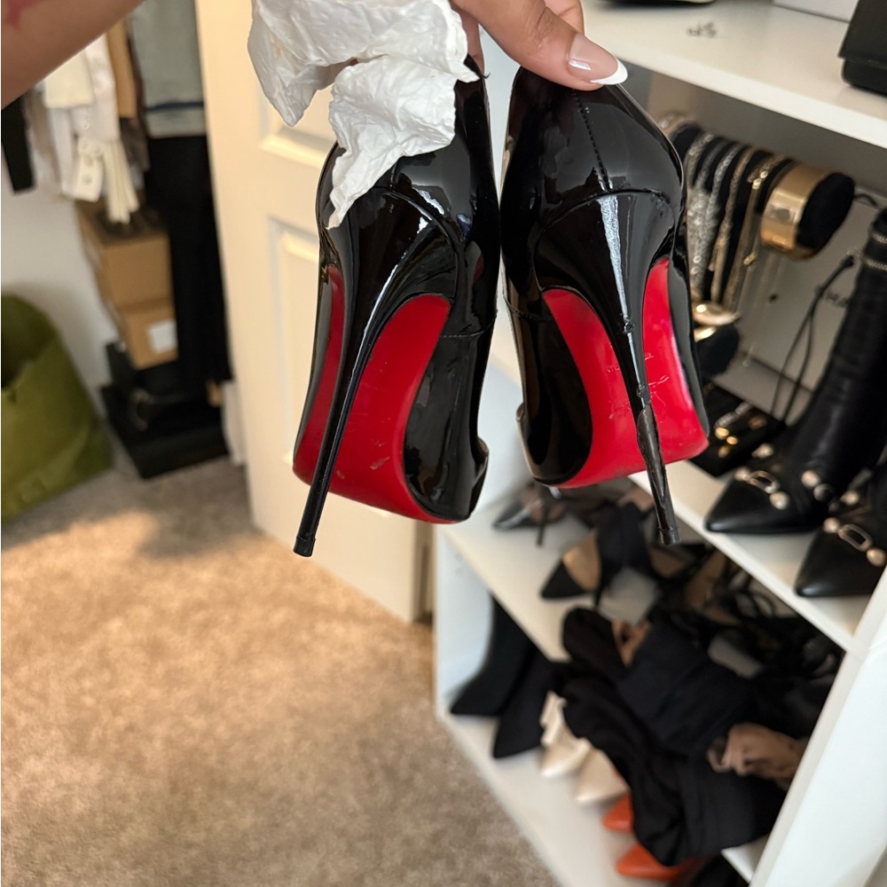 Christian Louboutin “So Kate” Glossy Black and Red Heels - Picture 6 of 6